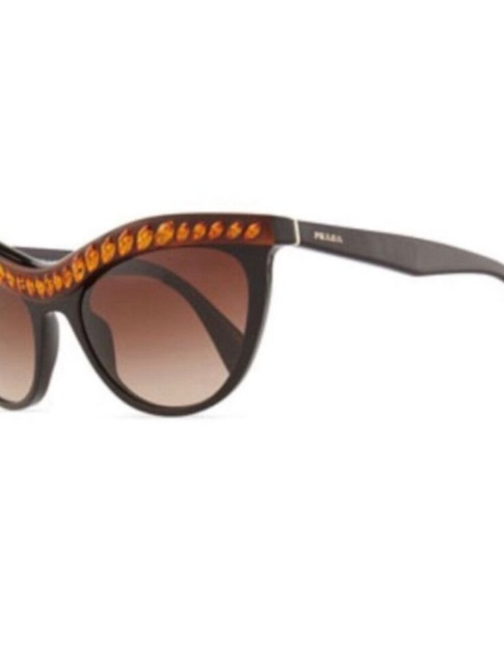 Prada Swarovski Crystal Ombré Cat Eye Brown Sunglasses